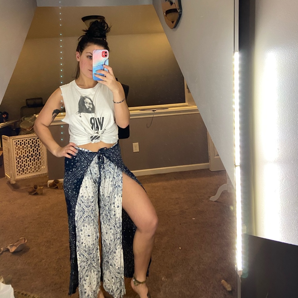 Unique bandana multi-patterned pant